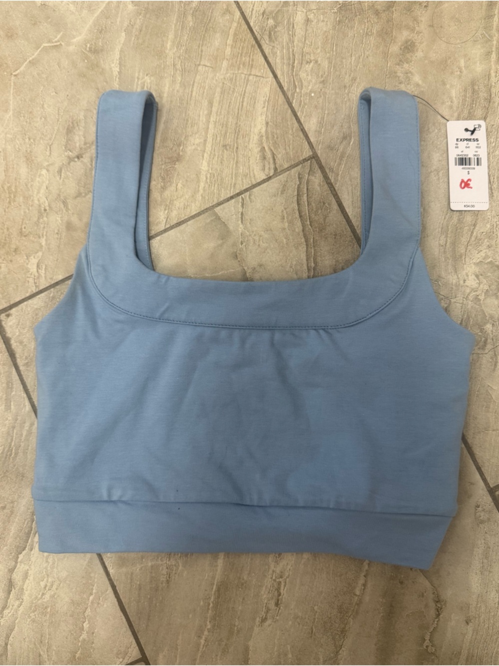 Express Light Blue Crop Tank Top